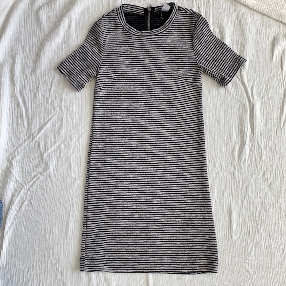 H&M striped textured midi dress
